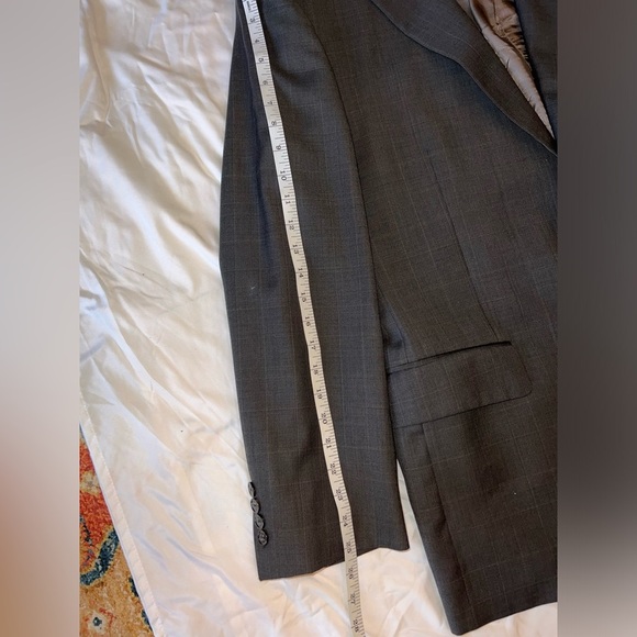 Mens Jo S A Bank 2B Signature Suit Brown Plaid w/Rust Deco Size 46R Pants 38x30 - Picture 16 of 16